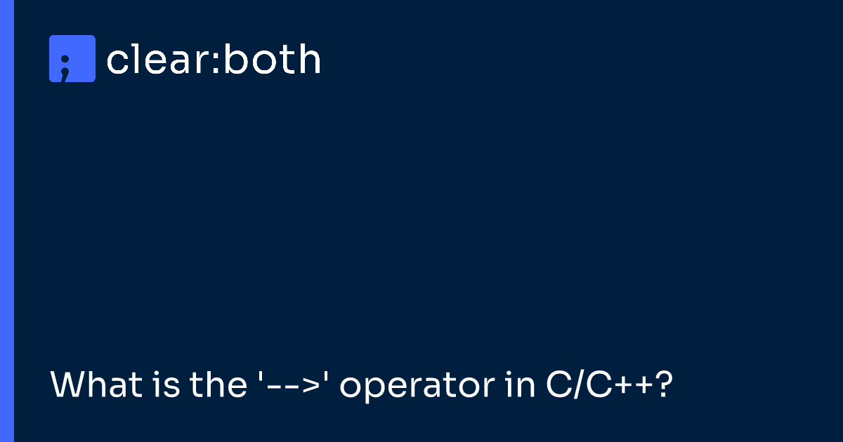 What is the '-->' operator in C/C++?